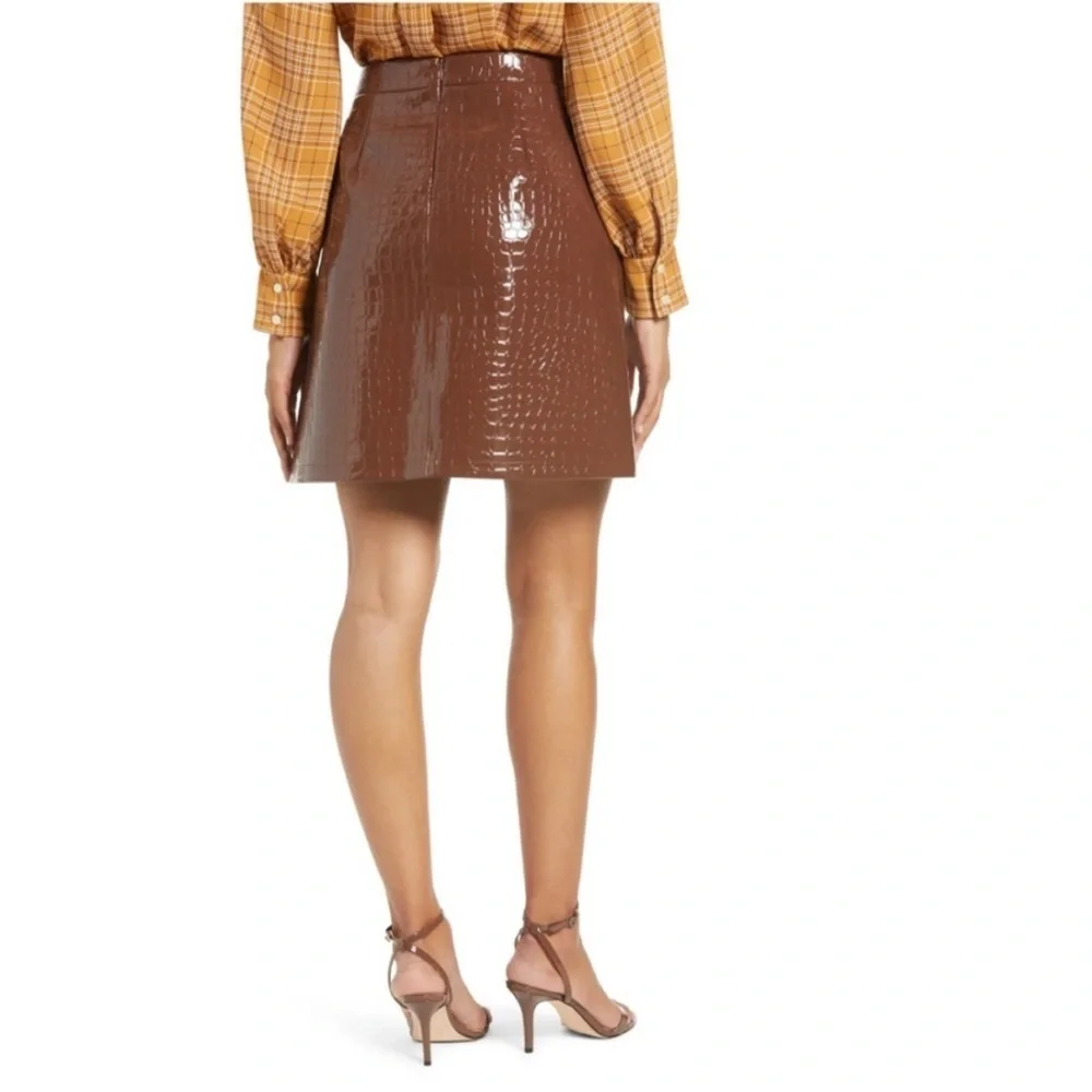Halogen Atlantic-Pacific Croc Embossed Mini Skirt size XS